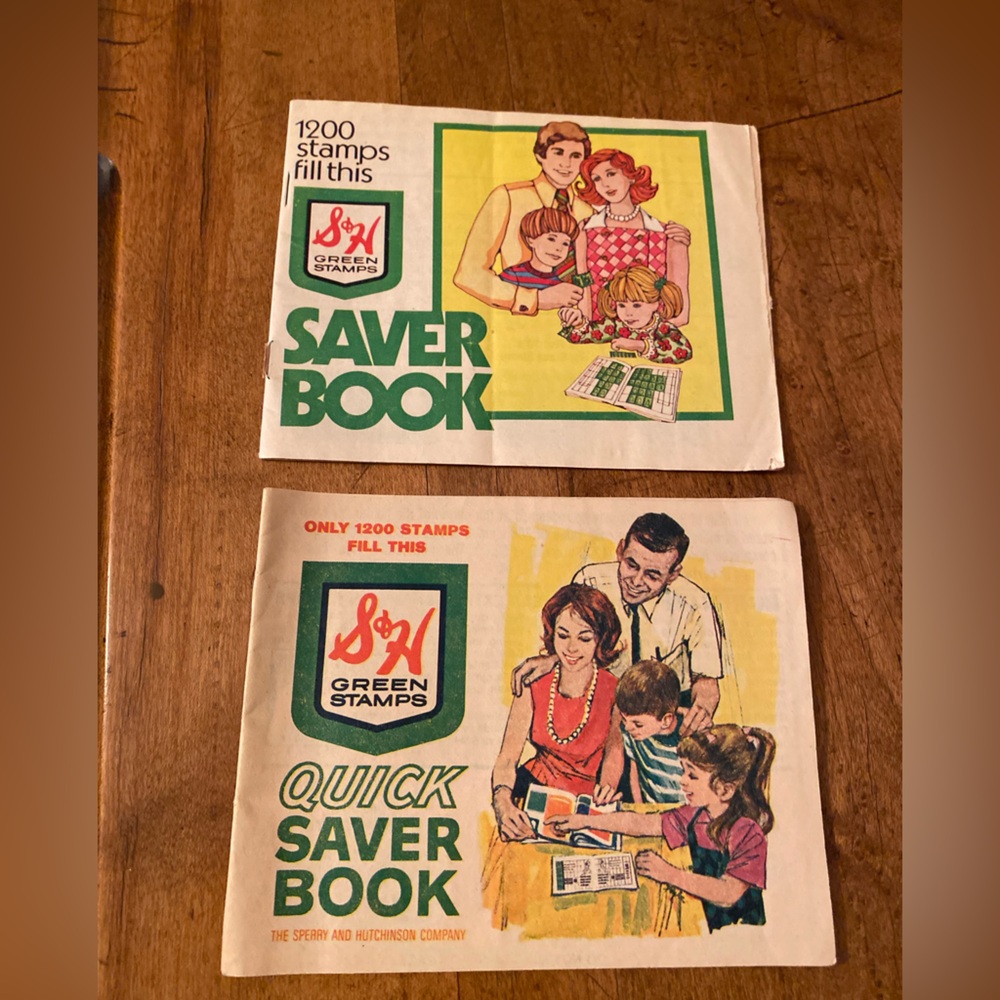 Vintage S&H Green Stamps Books Unused Empty Lot of 2 Advertising Groceries